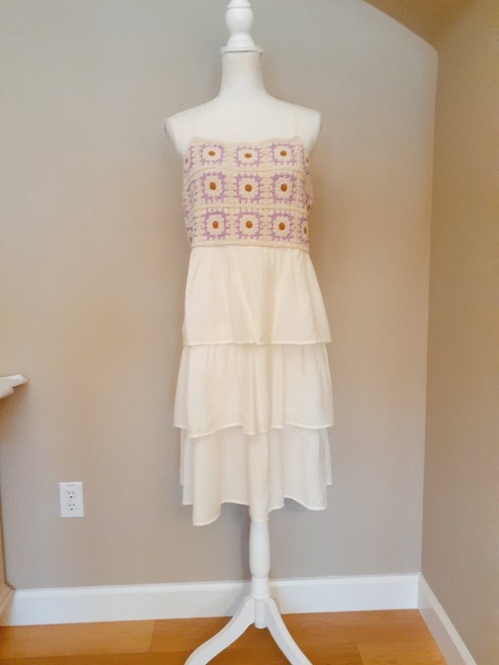 Oddi Crochet Tiered   sleevlees  Dress